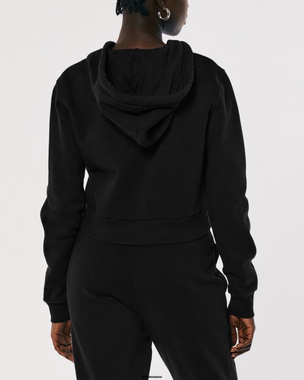 feel good mini sweat à capuche entièrement zippé femmes noir Hollister hauts RRRJX83