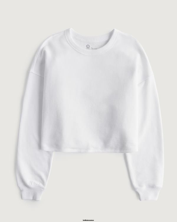 gilly hicks sweat à col ras du cou active essentials femmes blanc Hollister hauts RRRJX206