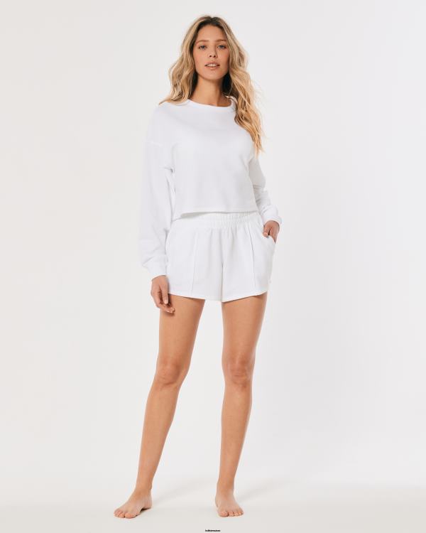 gilly hicks sweat à col ras du cou active essentials femmes blanc Hollister hauts RRRJX206