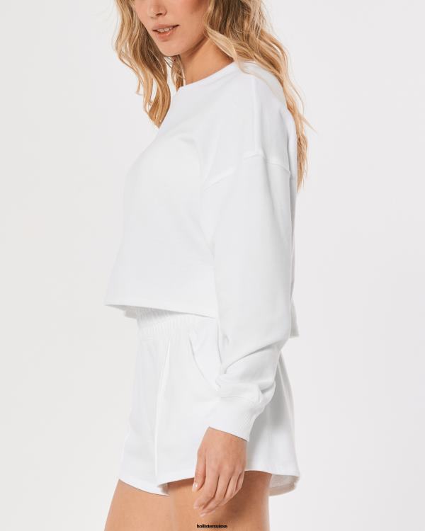 gilly hicks sweat à col ras du cou active essentials femmes blanc Hollister hauts RRRJX206