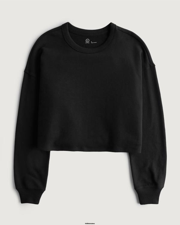 gilly hicks sweat à col ras du cou active essentials femmes noir Hollister hauts RRRJX215