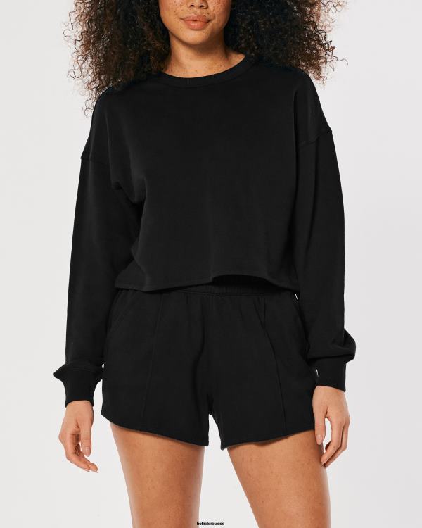 gilly hicks sweat à col ras du cou active essentials femmes noir Hollister hauts RRRJX215