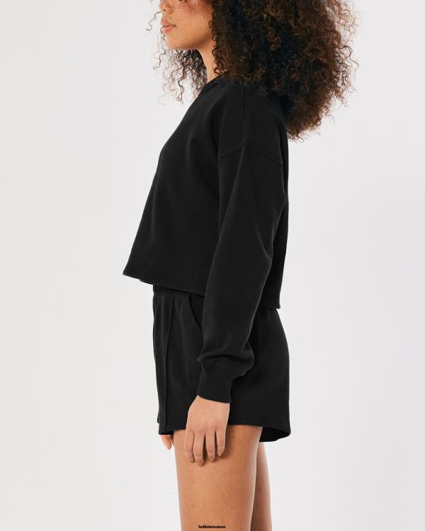 gilly hicks sweat à col ras du cou active essentials femmes noir Hollister hauts RRRJX215