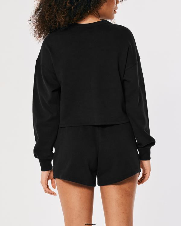 gilly hicks sweat à col ras du cou active essentials femmes noir Hollister hauts RRRJX215