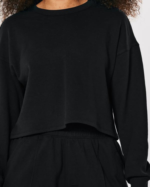 gilly hicks sweat à col ras du cou active essentials femmes noir Hollister hauts RRRJX215