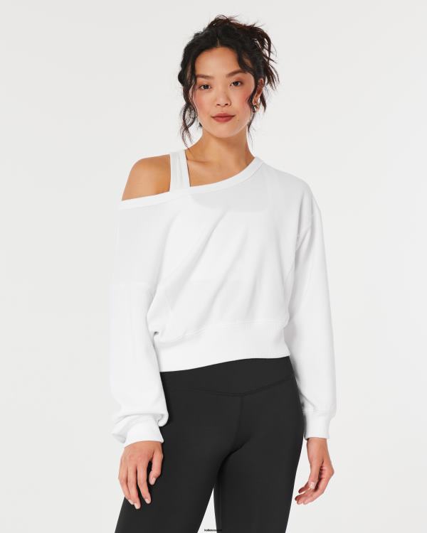 gilly hicks sweat ras du cou dos ouvert femmes blanc Hollister hauts RRRJX286