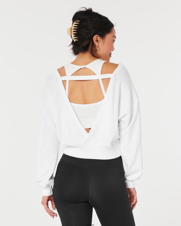 gilly hicks sweat ras du cou dos ouvert femmes blanc Hollister hauts RRRJX286