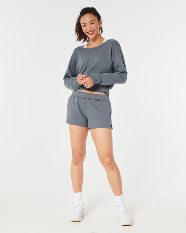 gilly hicks sweat ras du cou dos ouvert femmes bleu gris Hollister hauts RRRJX253