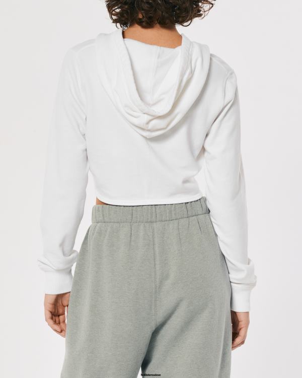 sweat à capuche entièrement zippé femmes blanc Hollister hauts RRRJX226