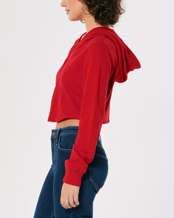 sweat à capuche entièrement zippé femmes rouge Hollister hauts RRRJX341