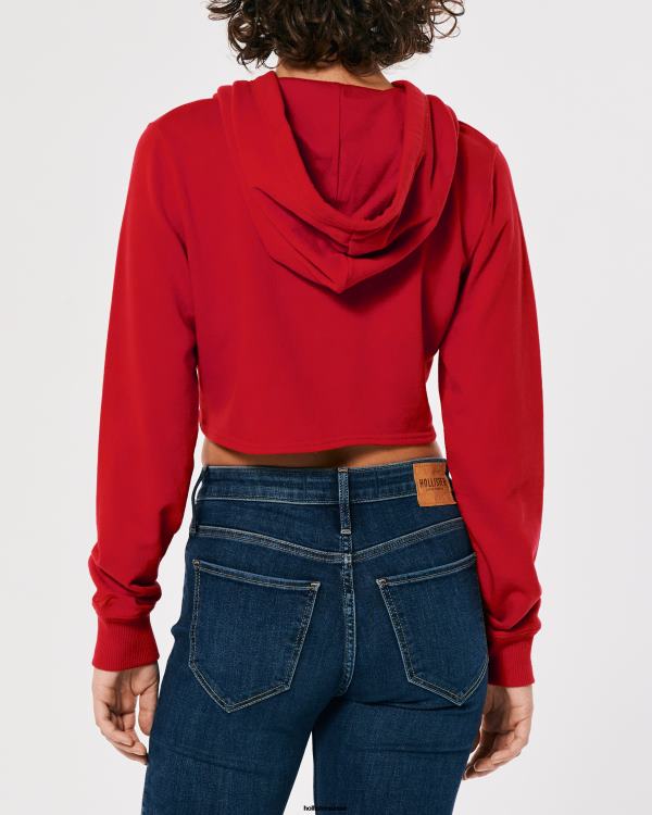 sweat à capuche entièrement zippé femmes rouge Hollister hauts RRRJX341