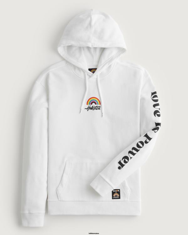 sweat à capuche graphique Pride femmes blanc Hollister hauts RRRJX342