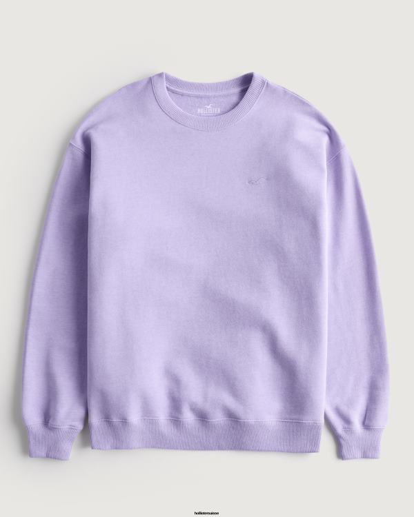sweat oversize à logo iconique femmes lavande Hollister hauts RRRJX25
