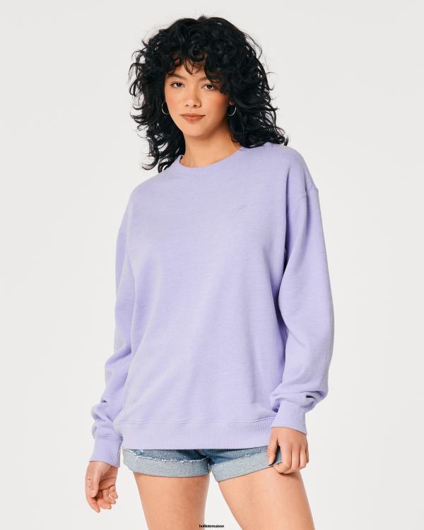 sweat oversize à logo iconique femmes lavande Hollister hauts RRRJX25