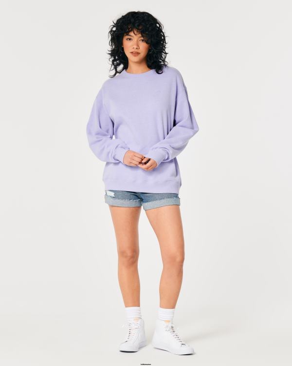 sweat oversize à logo iconique femmes lavande Hollister hauts RRRJX25