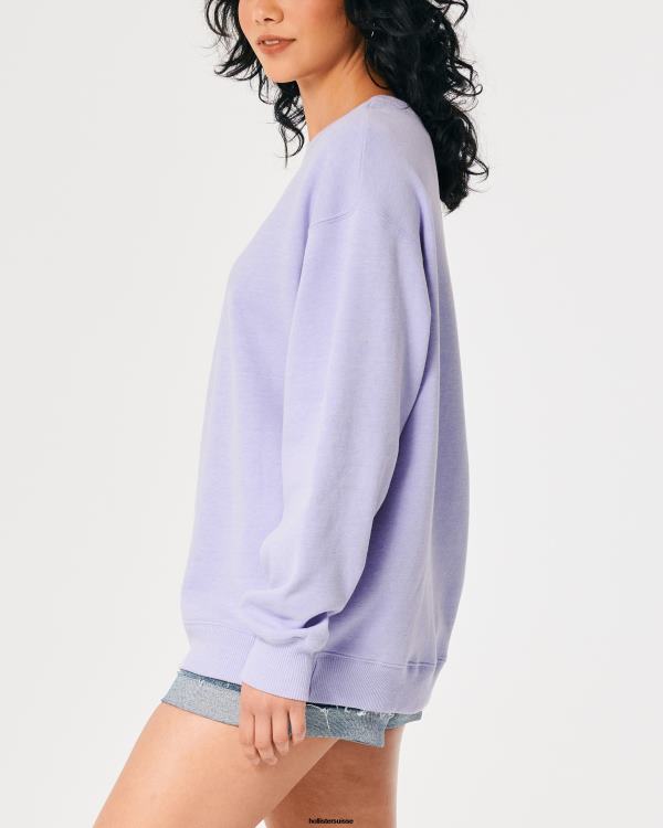 sweat oversize à logo iconique femmes lavande Hollister hauts RRRJX25