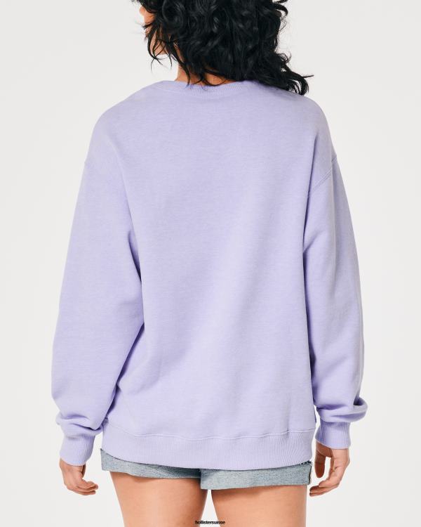sweat oversize à logo iconique femmes lavande Hollister hauts RRRJX25