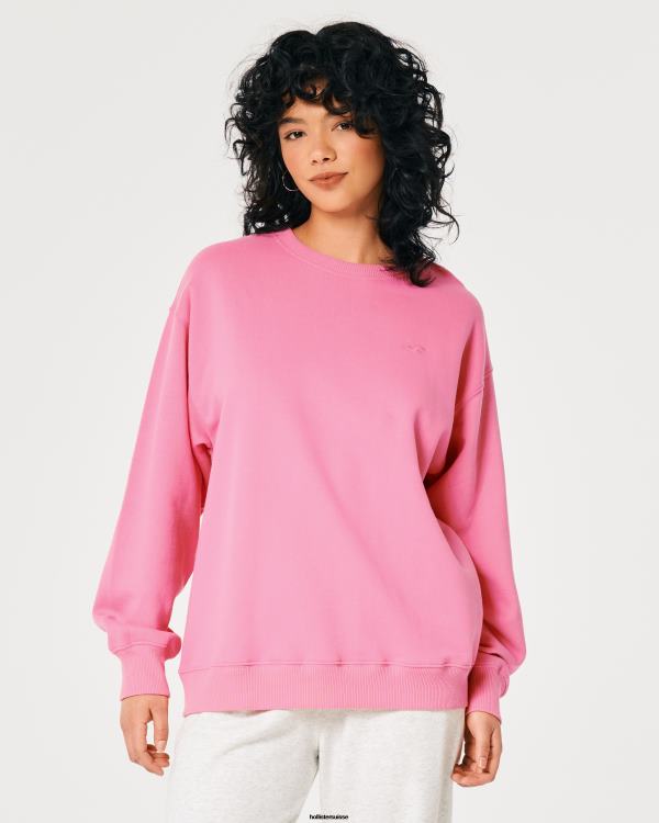 sweat oversize à logo iconique femmes rose Hollister hauts RRRJX78