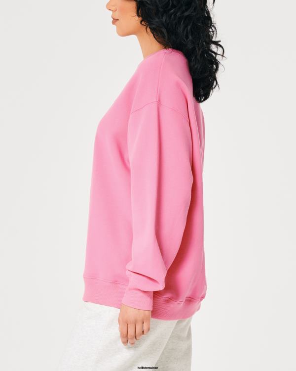 sweat oversize à logo iconique femmes rose Hollister hauts RRRJX78