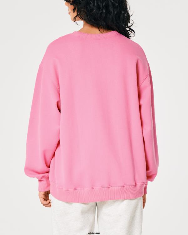 sweat oversize à logo iconique femmes rose Hollister hauts RRRJX78