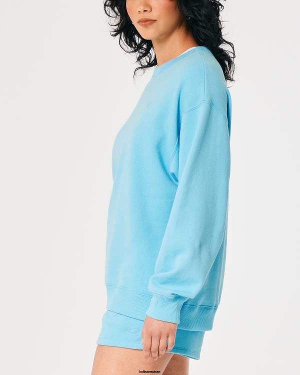 sweat oversize à logo iconique femmes turquoise Hollister hauts RRRJX133