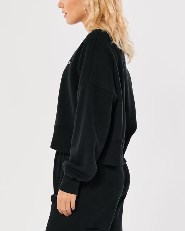 sweat ras du cou easy logo icon femmes noir Hollister hauts RRRJX188