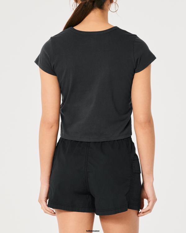 t-shirt graphique décontracté keith haring art femmes noir Hollister hauts RRRJX416