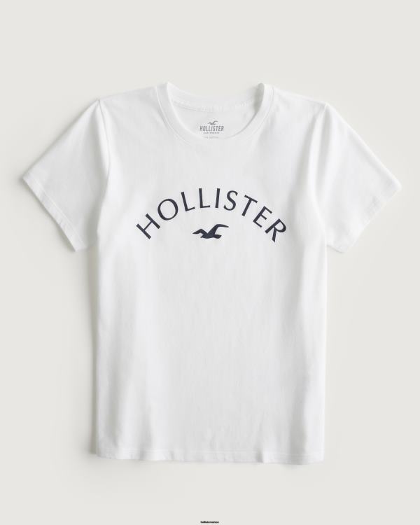 t-shirt graphique à logo femmes blanc Hollister hauts RRRJX240