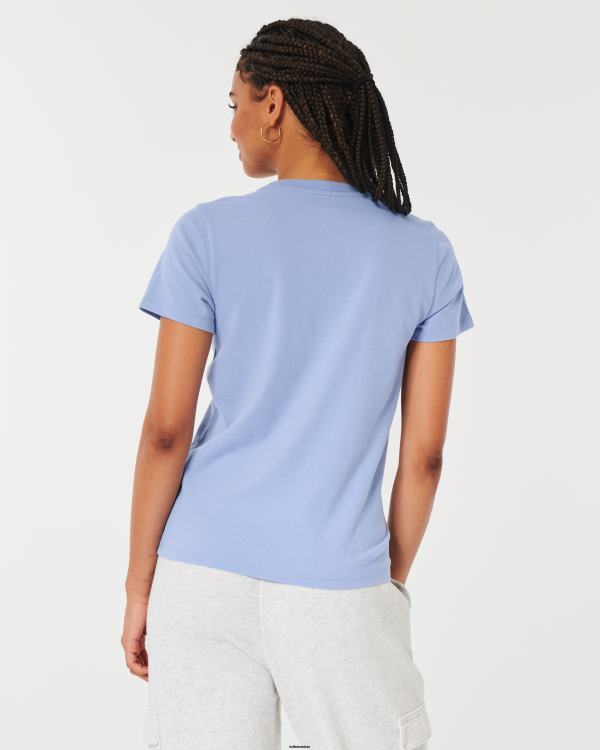 t-shirt graphique à logo femmes bleu Hollister hauts RRRJX220