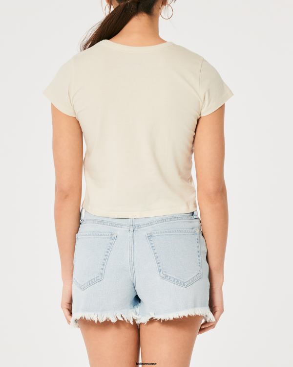 t-shirt graphique matisse art décontracté femmes crème Hollister hauts RRRJX365