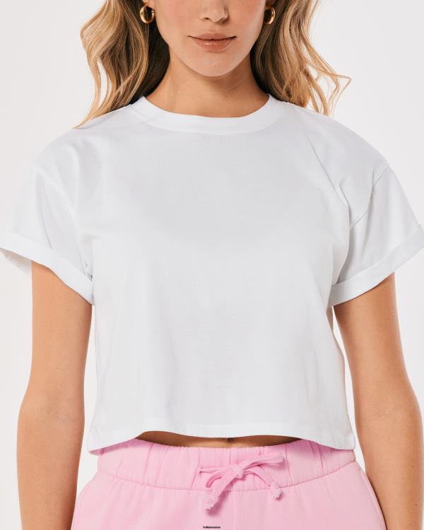 Gilly Hicks Active Essentials - T-shirt ras du cou carré femmes menthe verte Hollister hauts RRRJX182