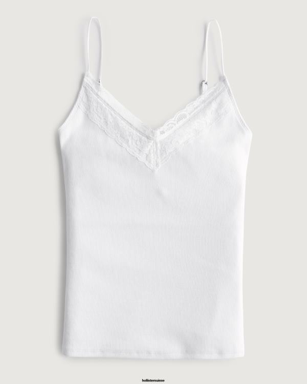 caraco côtelé à col v femmes gris chiné clair Hollister hauts RRRJX407