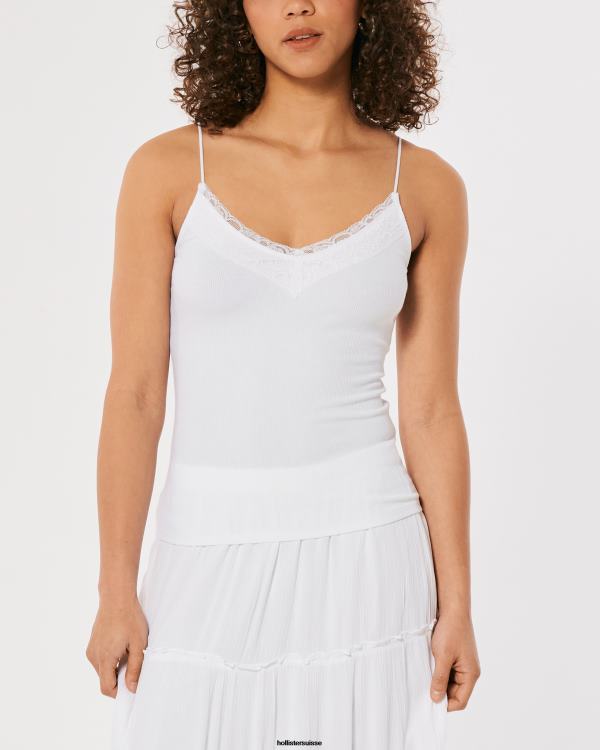 caraco côtelé à col v femmes noir Hollister hauts RRRJX388