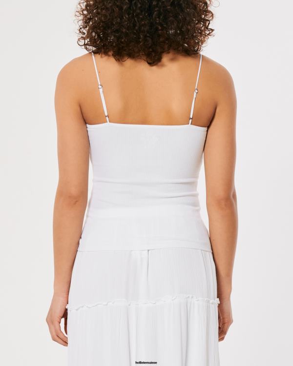 caraco côtelé à col v femmes noir Hollister hauts RRRJX388