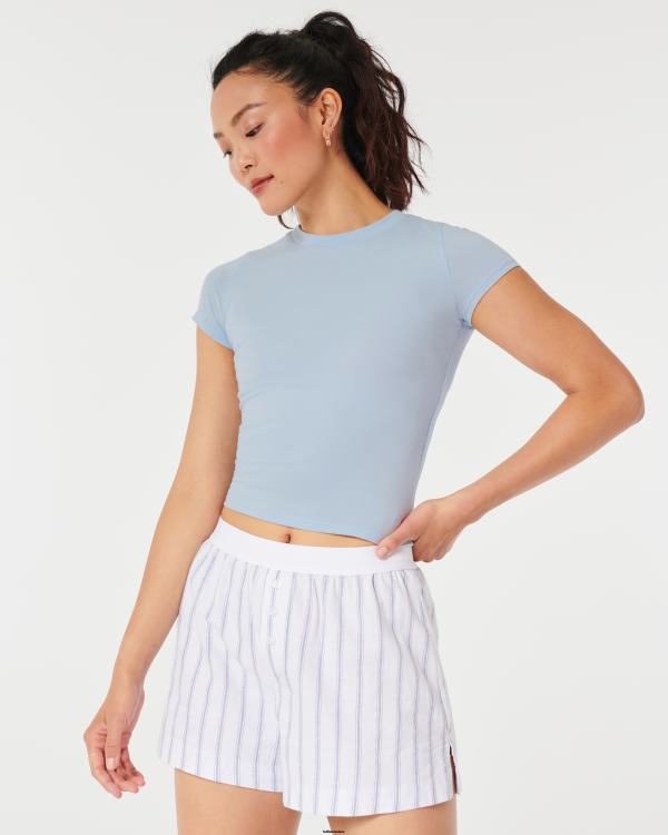 gilly hicks crew t-shirt de sommeil pour bébé femmes bleu clair Hollister hauts RRRJX438