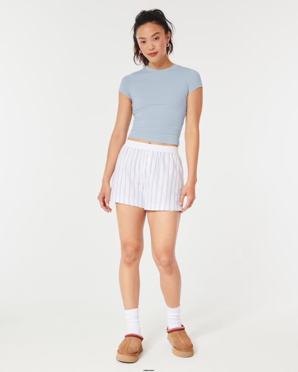 gilly hicks crew t-shirt de sommeil pour bébé femmes bleu clair Hollister hauts RRRJX438