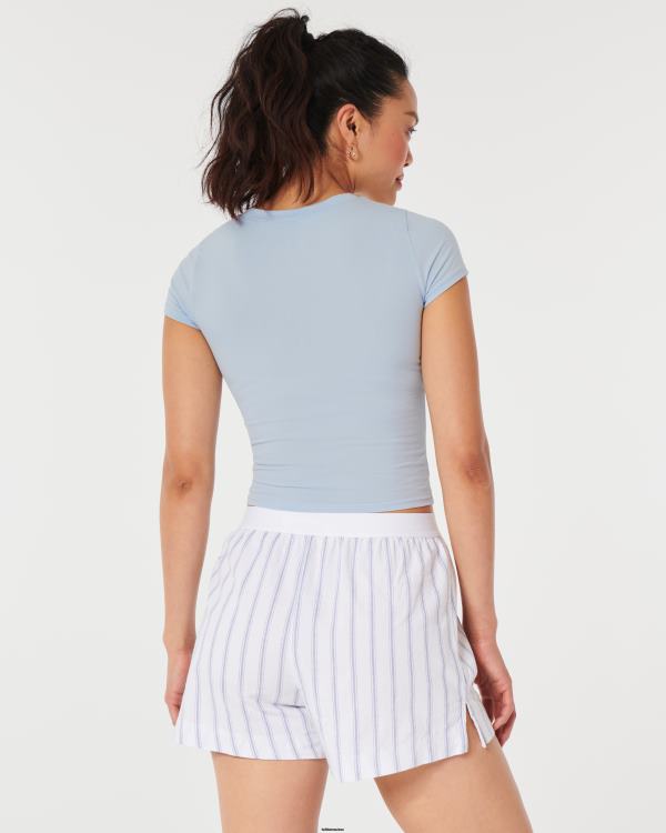 gilly hicks crew t-shirt de sommeil pour bébé femmes bleu clair Hollister hauts RRRJX438