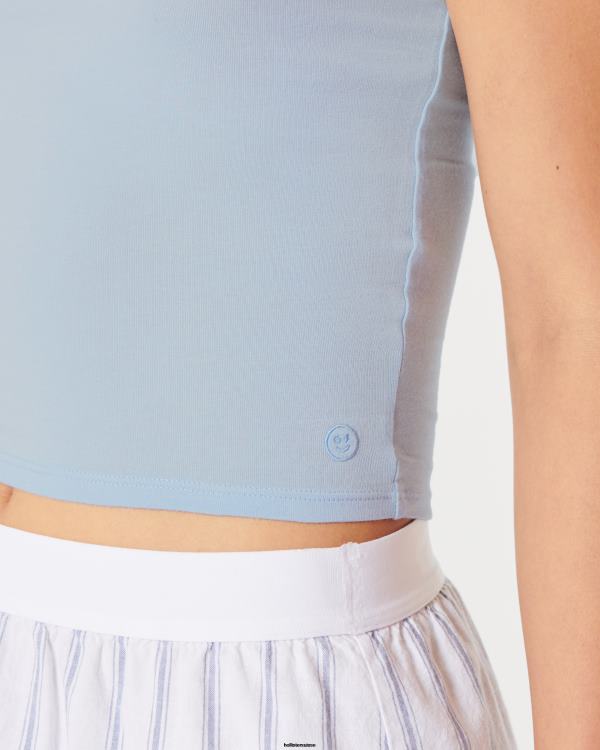 gilly hicks crew t-shirt de sommeil pour bébé femmes bleu clair Hollister hauts RRRJX438