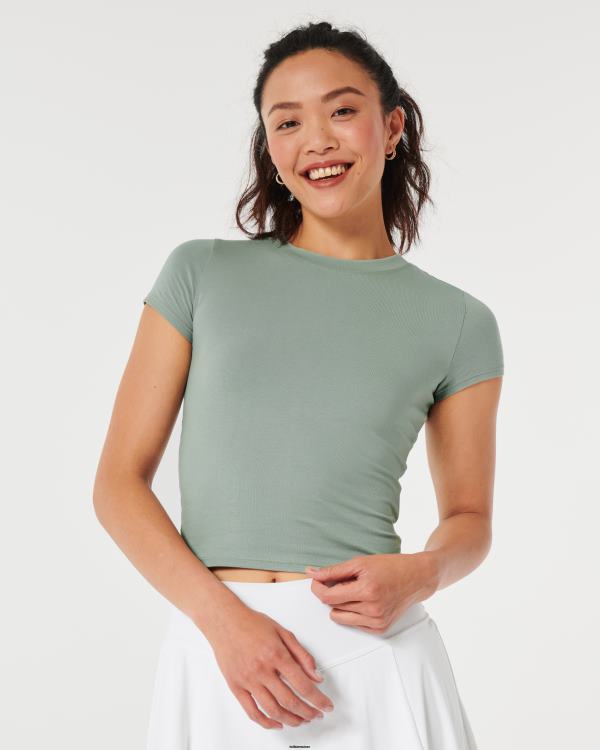 gilly hicks crew t-shirt de sommeil pour bébé femmes vert clair Hollister hauts RRRJX177