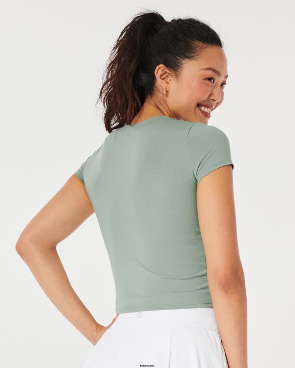 gilly hicks crew t-shirt de sommeil pour bébé femmes vert clair Hollister hauts RRRJX177