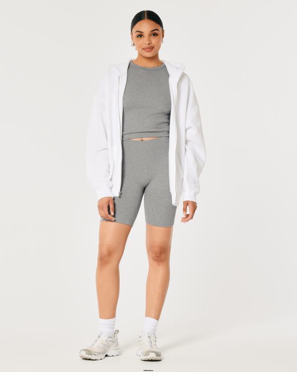 gilly hicks t-shirt côtelé sans couture pour bébé femmes gris chiné Hollister hauts RRRJX330