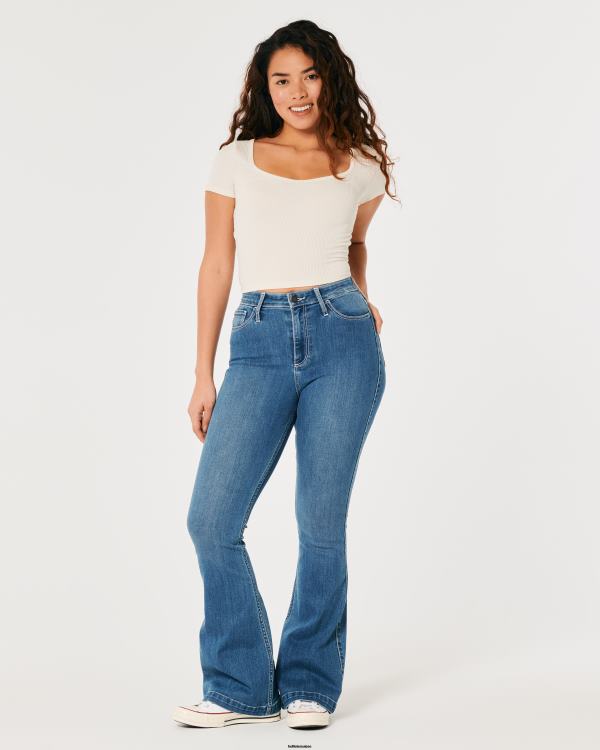 t-shirt bébé chéri en tissu côtelé sans couture femmes gris Hollister hauts RRRJX236