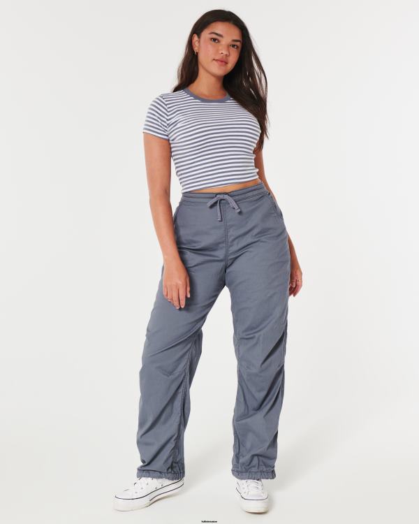 t-shirt bébé en coton femmes bande blanche Hollister hauts RRRJX160