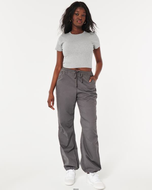 t-shirt bébé en coton femmes gris chiné clair Hollister hauts RRRJX24