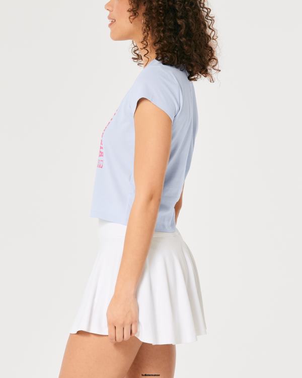 t-shirt bébé graphique californien décontracté femmes bleu clair Hollister hauts RRRJX349