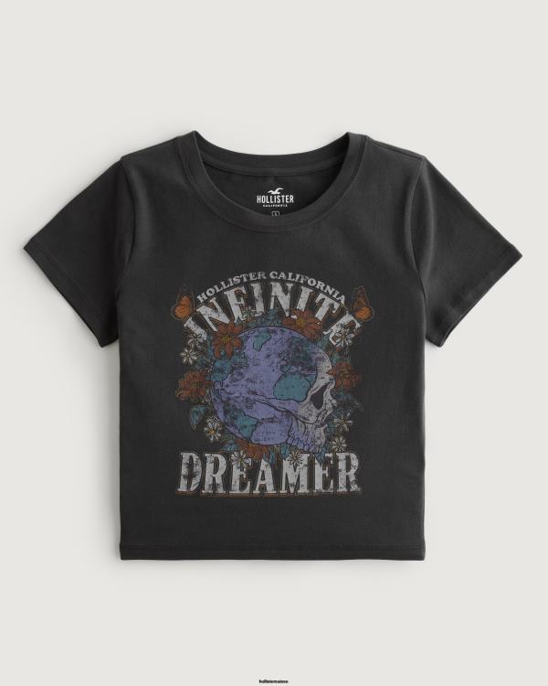 t-shirt bébé graphique rêveur infini femmes noir sd/texture Hollister hauts RRRJX295