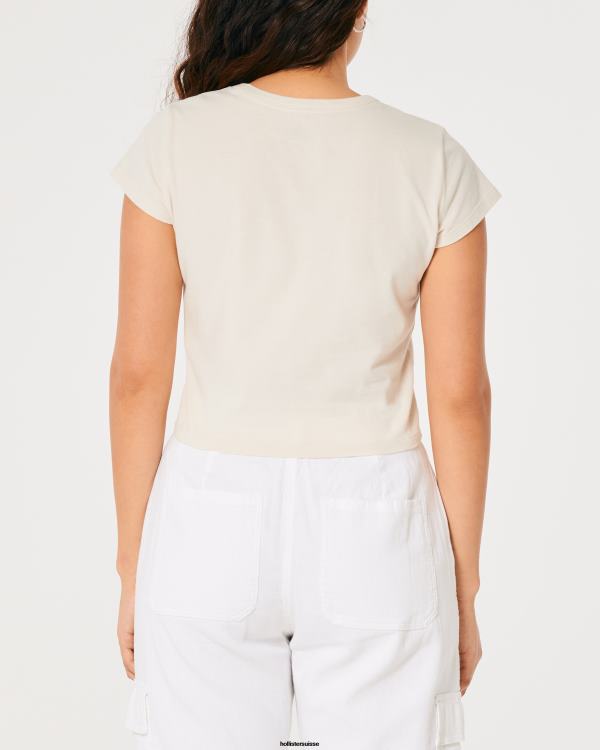 t-shirt décontracté graphique costa rica pour bébé femmes crème Hollister hauts RRRJX359