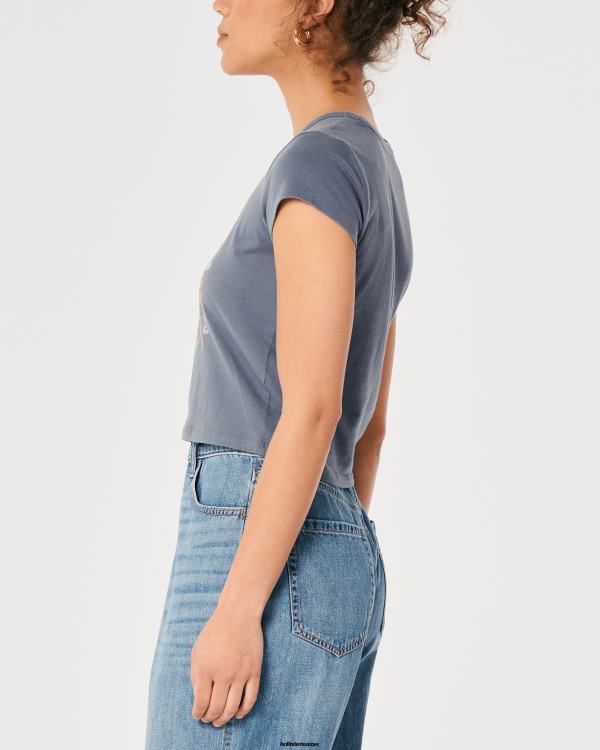 t-shirt graphique décontracté Give a Little Love pour bébé femmes marine Hollister hauts RRRJX318