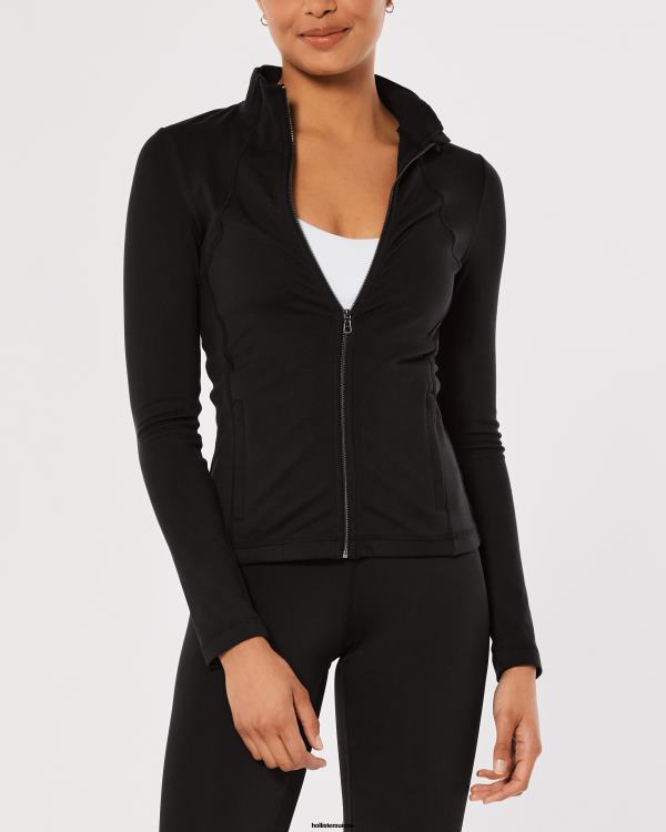 gilly hicks veste pleine longueur active recharge femmes noir Hollister hauts RRRJX57