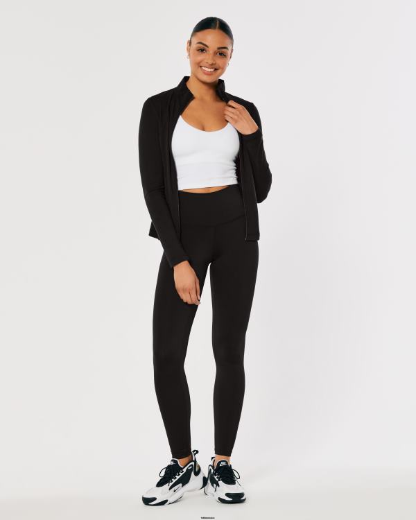 gilly hicks veste pleine longueur active recharge femmes noir Hollister hauts RRRJX57
